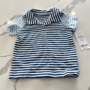 Carters 9m striped tee shirt blue white nwt